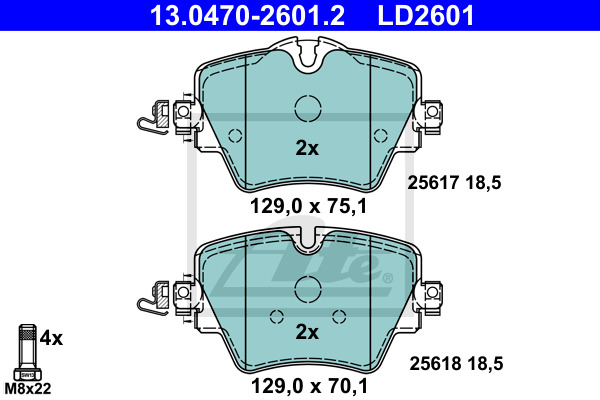 Klocki hamulcowe - komplet, ATE Ceramic 13.0470-2601.2 ATE