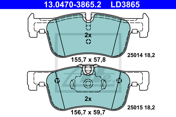 Klocki hamulcowe - komplet, ATE Ceramic 13.0470-3865.2 ATE