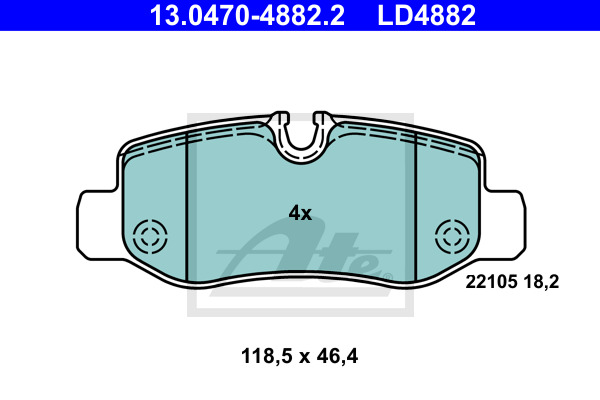 Klocki hamulcowe - komplet, ATE Ceramic 13.0470-4882.2 ATE