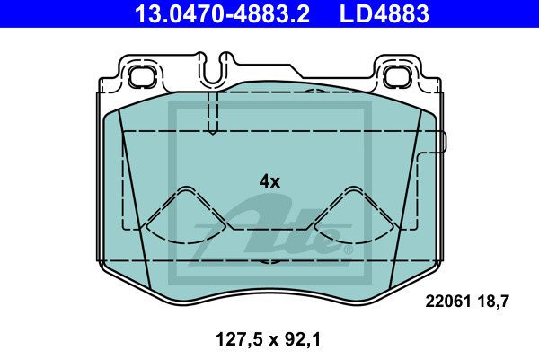 Klocki hamulcowe - komplet, ATE Ceramic 13.0470-4883.2 ATE