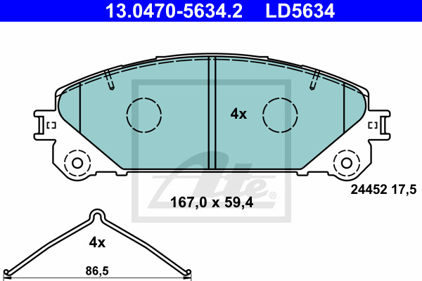 Klocki hamulcowe - komplet, ATE Ceramic 13.0470-5634.2 ATE