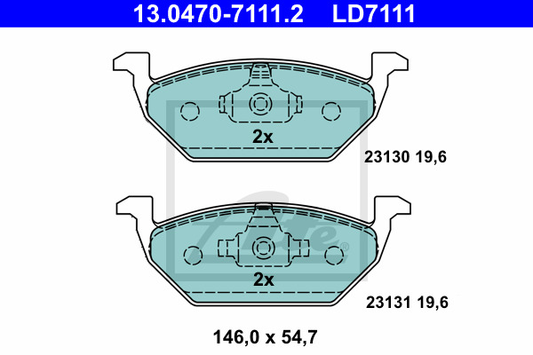 Klocki hamulcowe - komplet, ATE Ceramic 13.0470-7111.2 ATE