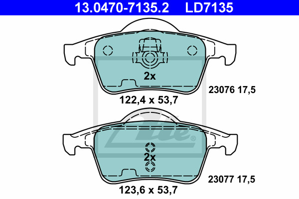 Klocki hamulcowe - komplet, ATE Ceramic 13.0470-7135.2 ATE