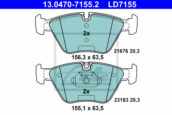 Klocki hamulcowe - komplet, ATE Ceramic 13.0470-7155.2 ATE