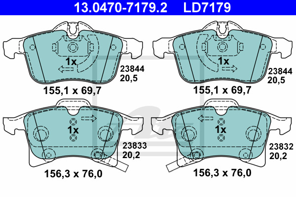 Klocki hamulcowe - komplet, ATE Ceramic 13.0470-7179.2 ATE