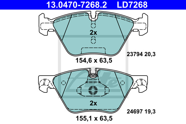 Klocki hamulcowe - komplet, ATE Ceramic 13.0470-7268.2 ATE