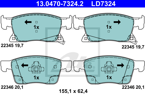 Klocki hamulcowe - komplet, ATE Ceramic 13.0470-7324.2 ATE