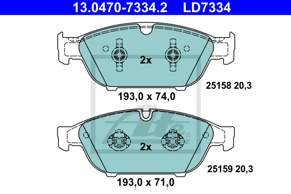 Klocki hamulcowe - komplet, ATE Ceramic 13.0470-7334.2 ATE