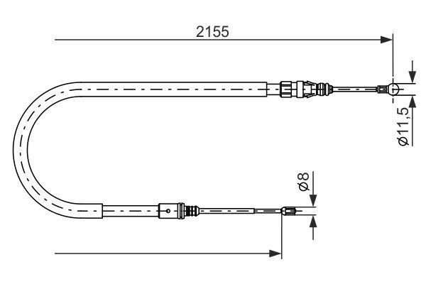 Cięgło, hamulec postojowy 1 987 477 994 BOSCH