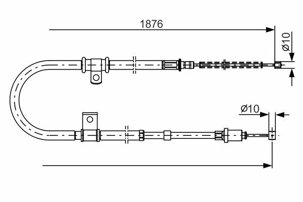 Cięgło, hamulec postojowy 1 987 482 183 BOSCH
