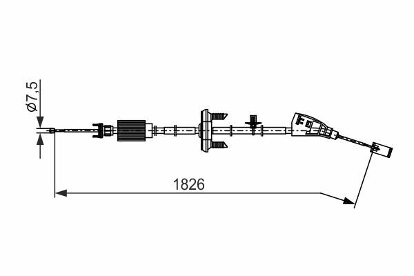 Cięgło, hamulec postojowy 1 987 482 795 BOSCH