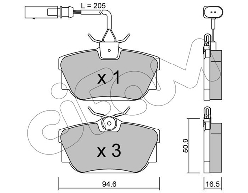 Klocki hamulcowe - komplet 822-346-1 METELLI CIFAM
