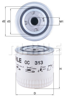 Filtr oleju OC 313 KNECHT