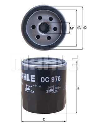 Filtr oleju OC 976 KNECHT