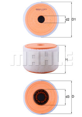 Filtr powietrza LX 2607/2 KNECHT