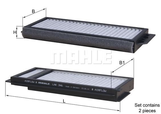 Filtr kabinowy przeciwpyłkowy LAK 346/S KNECHT