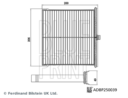 Filtr kabinowy przeciwpyłkowy ADBP250039 BLUE PRINT