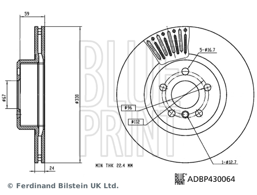 Tarcza hamulcowa ADBP430064 BLUE PRINT
