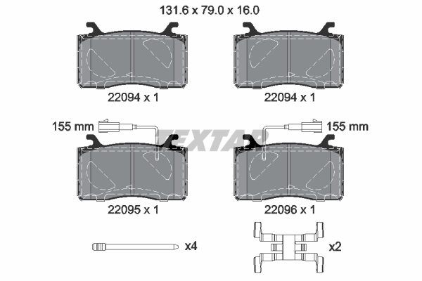 Klocki hamulcowe - komplet, Q+ 2209401 TEXTAR