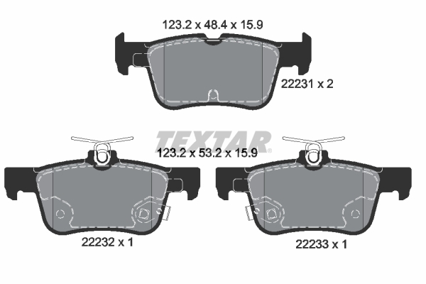 Klocki hamulcowe - komplet 2223101 TEXTAR