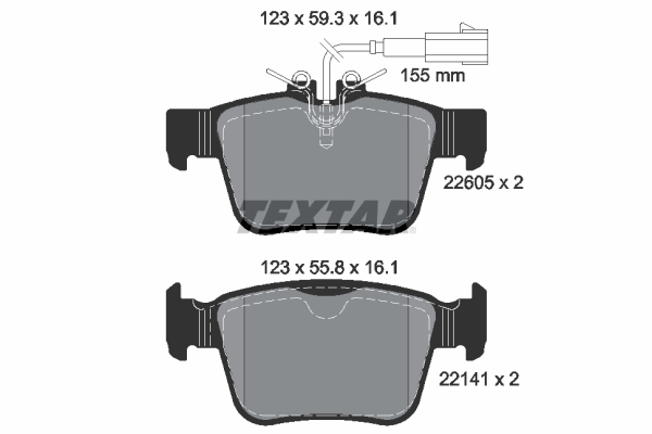 Klocki hamulcowe - komplet, Q+ 2260501 TEXTAR