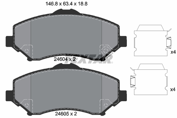 Klocki hamulcowe - komplet, Q+ 2460401 TEXTAR