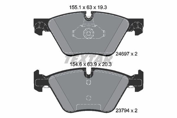 Klocki hamulcowe - komplet, epad 2469781 TEXTAR