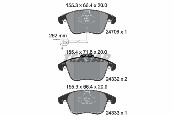Klocki hamulcowe - komplet, Q+ 2470601 TEXTAR