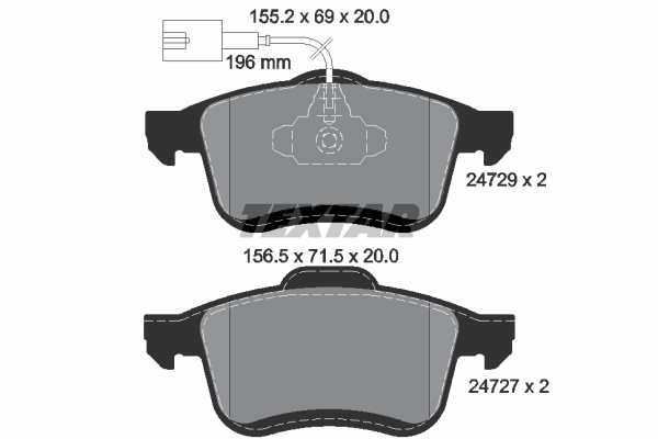 Klocki hamulcowe - komplet, Q+ 2472901 TEXTAR