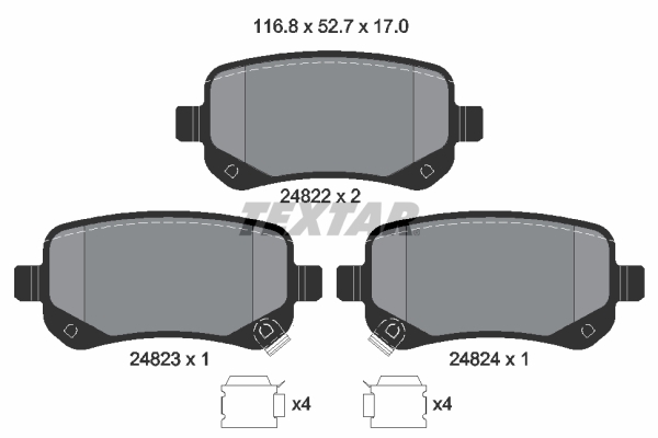 Klocki hamulcowe - komplet 2482201 TEXTAR