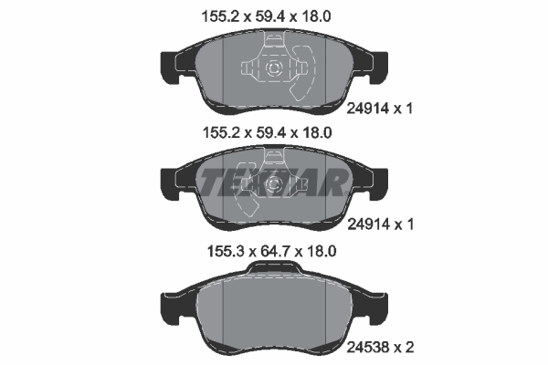 Klocki hamulcowe - komplet, Q+ 2491401 TEXTAR