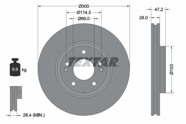 TARCZA HAM. HYUNDAI P. GRANDEUR/SONATA/I30/I40/IX35 06- 92166505 TEXTAR