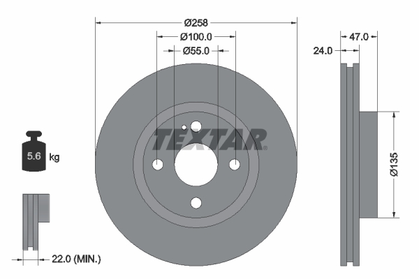 Tarcza hamulcowa 92103100 TEXTAR