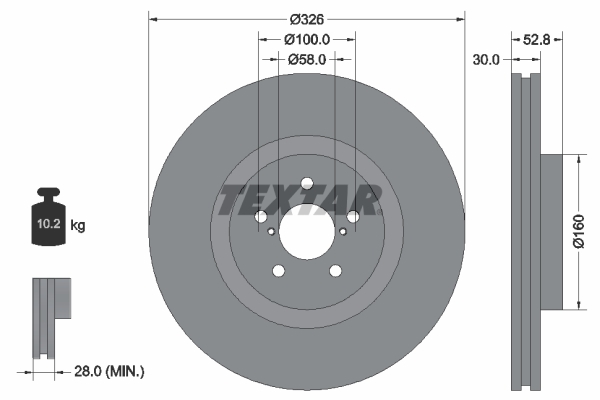 Tarcza hamulcowa 92167900 TEXTAR