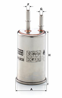 Filtr paliwa WK 6038 MANN-FILTER MANN+HUMMEL GMBH