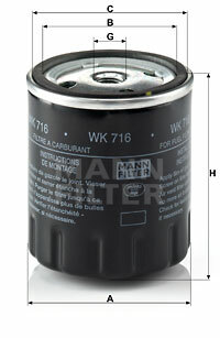 Filtr paliwa WK 716 MANN-FILTER MANN+HUMMEL GMBH