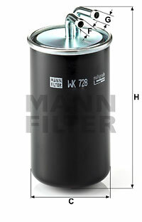 Filtr paliwa WK 728 MANN-FILTER MANN+HUMMEL GMBH