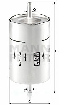 Filtr paliwa WK 830 MANN-FILTER MANN+HUMMEL GMBH