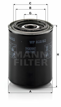 Filtr oleju WP 928/82 MANN-FILTER MANN+HUMMEL GMBH