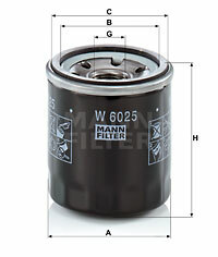 Filtr oleju W 6025 MANN-FILTER MANN+HUMMEL GMBH