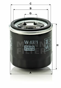 Filtr oleju wyprzedaż W 67/1 MANN-FILTER MANN+HUMMEL GMBH