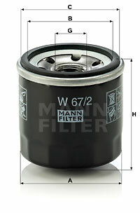 Filtr oleju W 67/2 MANN-FILTER MANN+HUMMEL GMBH