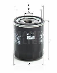 Filtr oleju W 67 MANN-FILTER MANN+HUMMEL GMBH