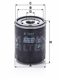 Filtr oleju W 7037 MANN-FILTER MANN+HUMMEL GMBH