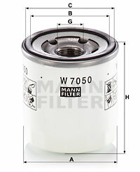 Filtr oleju W 7050 MANN-FILTER MANN+HUMMEL GMBH