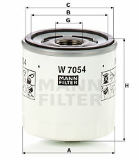 Filtr oleju W 7054 MANN-FILTER MANN+HUMMEL GMBH