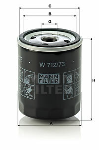 Filtr oleju W 712/73 MANN-FILTER MANN+HUMMEL GMBH