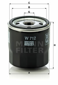 Filtr W 712 MANN-FILTER MANN+HUMMEL GMBH