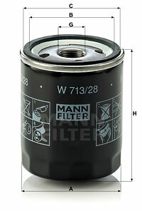 Filtr oleju wyprzedaż W 713/28 MANN-FILTER MANN+HUMMEL GMBH