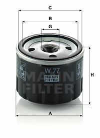 Filtr oleju W 77 MANN-FILTER MANN+HUMMEL GMBH